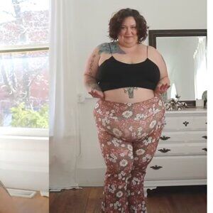 4x 70's print cotton bell bottoms